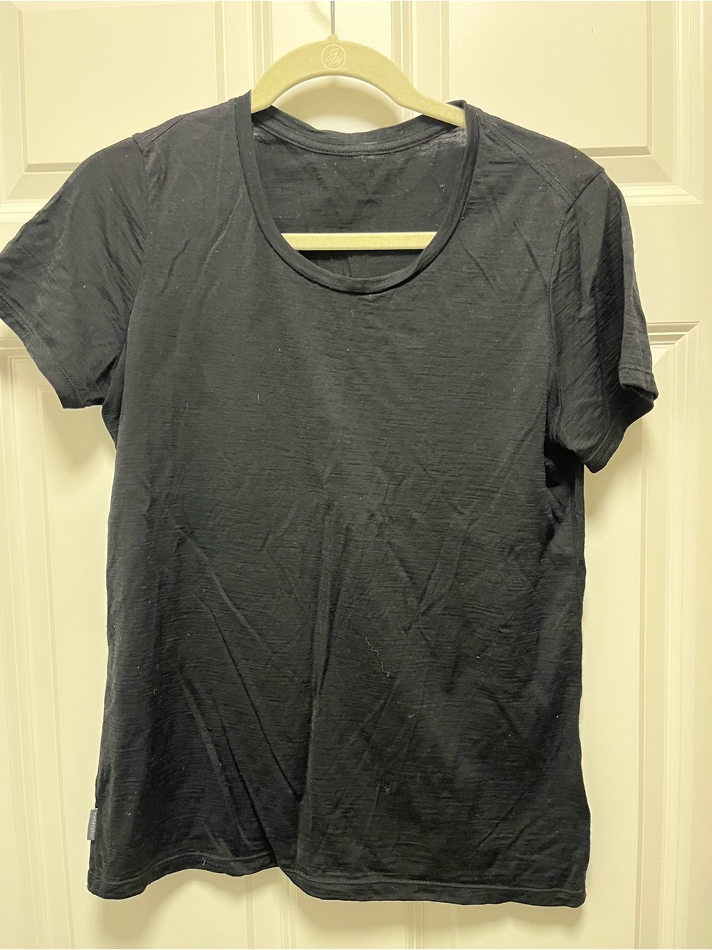 Icebreaker base layer short sleeve crew merino black size L